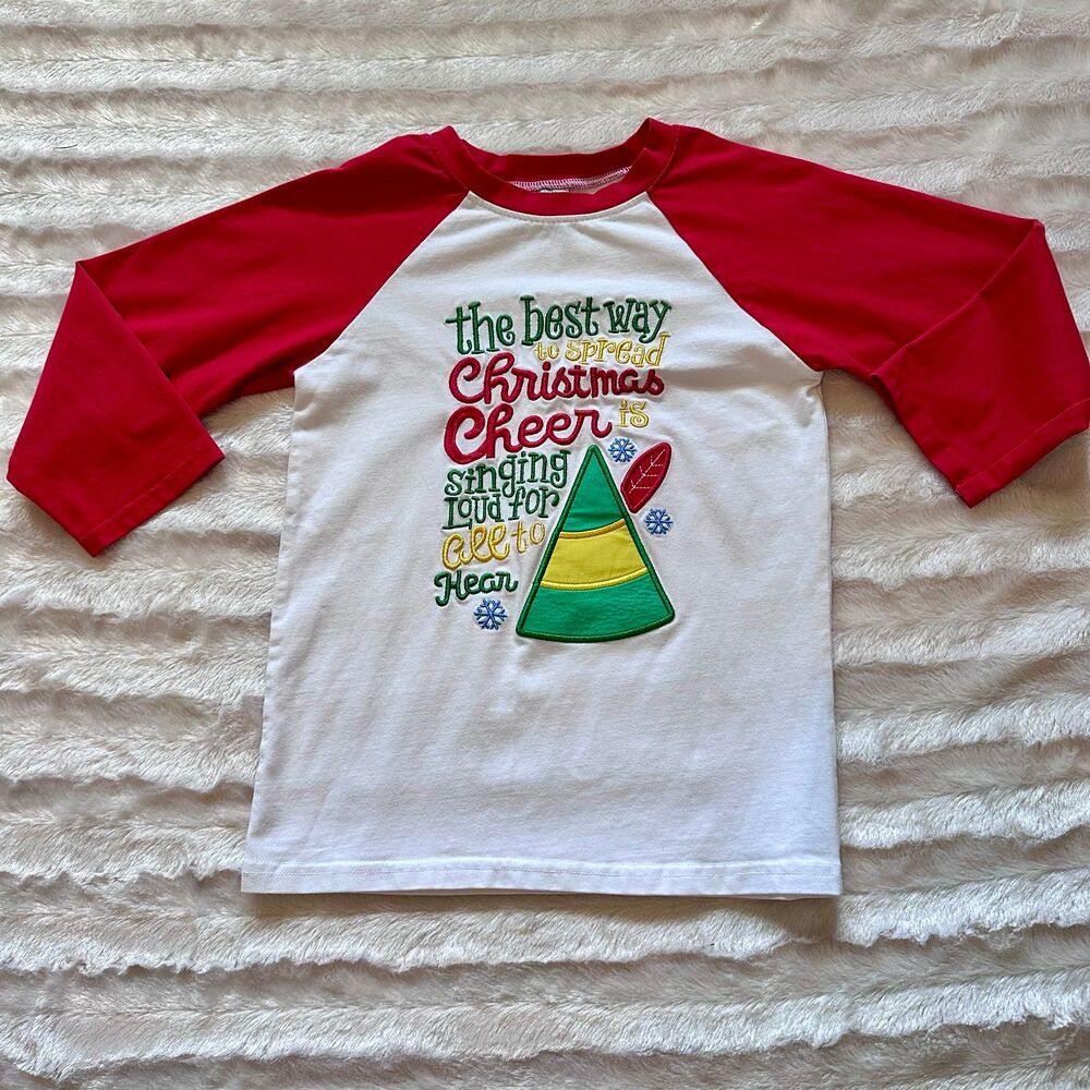 Smock monkey Elf Christmas Cheer Shirt/Top Size 5